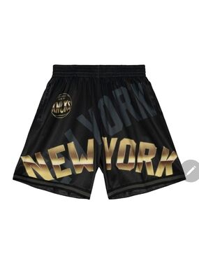 Mitchell & Ness Black and Gold New York KNICKS NBA CHAMPS Mesh Shorts
